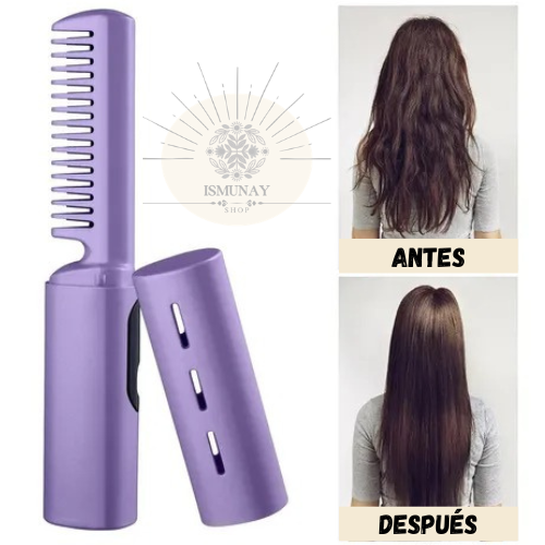 Mini Cepillo Alisador Portátil 2 en 1