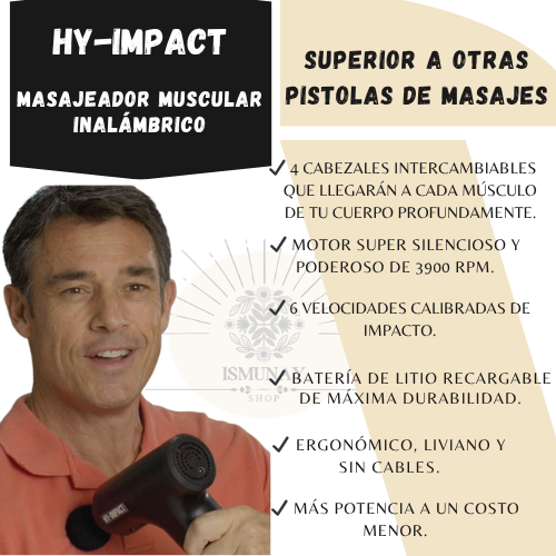 HY‑IMPACT Masajeador Muscular con Terapia de Percusión.