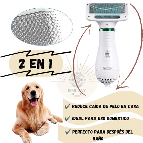 Secador y Cepillo para Mascotas 2 en 1